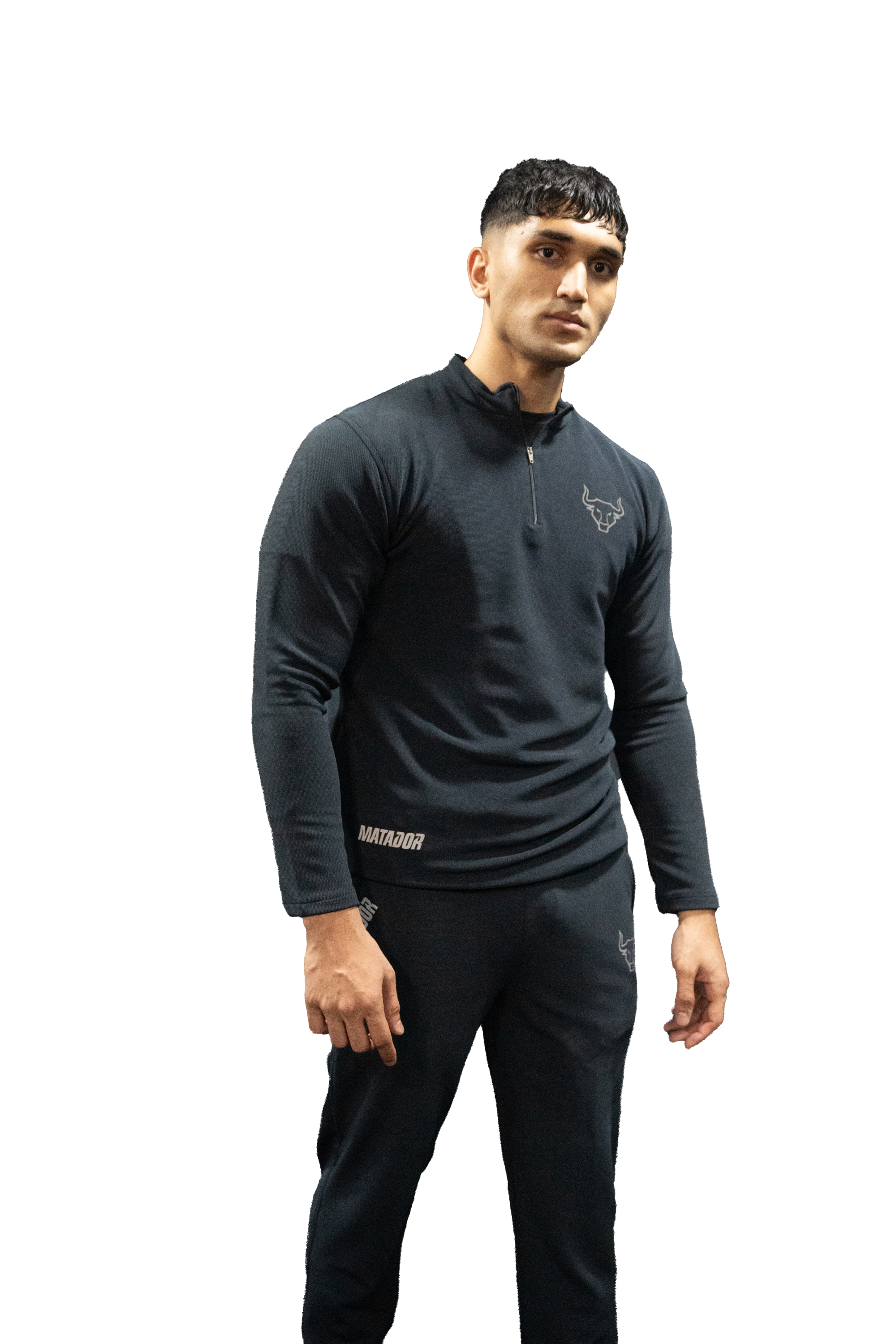 Reflective Quarter Zip Tracksuit Set