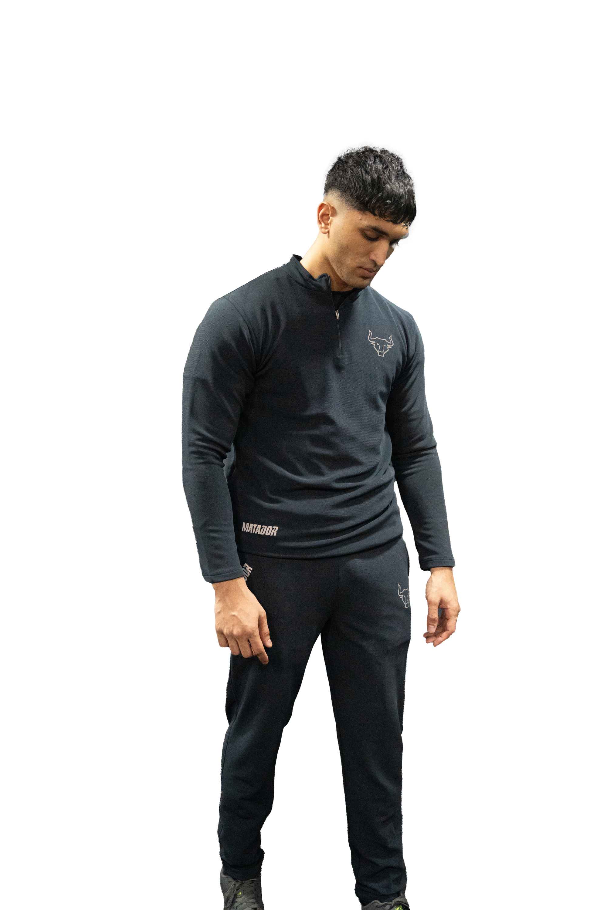 Reflective Quarter Zip Tracksuit Set