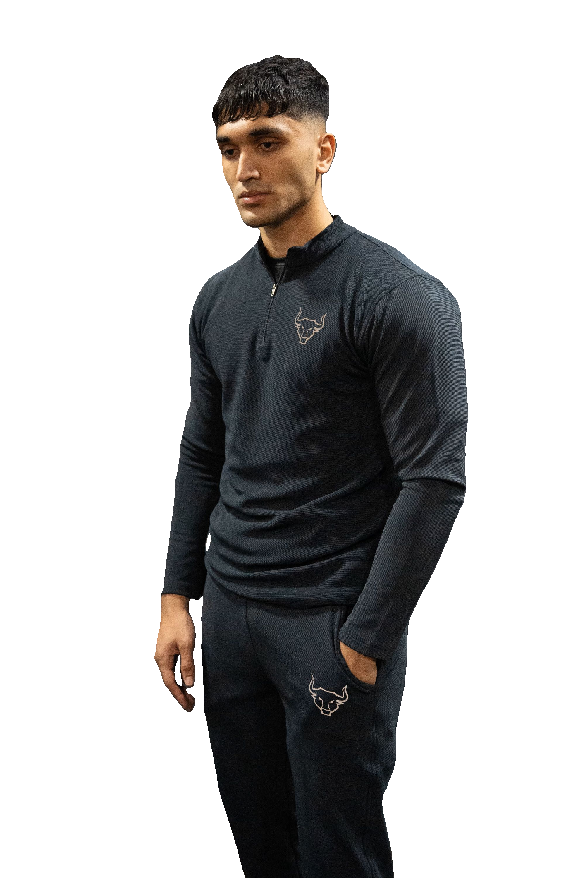 Reflective Quarter Zip Tracksuit Set